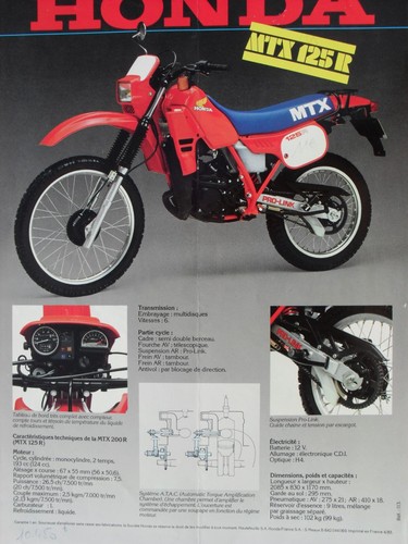 Honda mtx 125 200 prospectus - mtx,